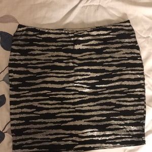 Zebra striped mini skirt